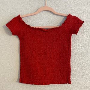 Hollister Red off the shoulder top